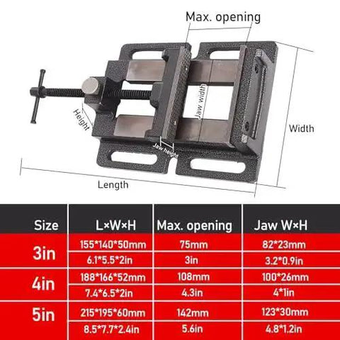 4 Inch Small Flat Table Vise For Woodworking And Machining With Quick Clamp Jaw System Precision Bench Vise For Drilling Cutting