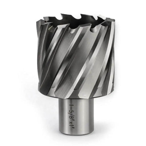1-5/8 inch annular cutter for magnetic drill, HSS material, 3/4 Weldon shank, slugger bit with pilot pin, smooth finish