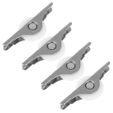 Heavy Duty 2.44 Inch Sliding Door Rollers For Closets And Cabinets, Metal Door Roller Wheels, 8 Pack, shown in side view