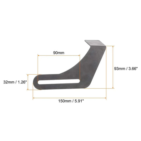Side view of Heavy Duty Bench Grinder Tool Rest Bracket Set Two Pack With Screws Carbon Steel Black Finish for Polisher and Grinder Projects
