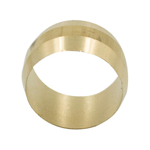 Brass 3/8 in OD compression sleeve ferrule for tube fittings