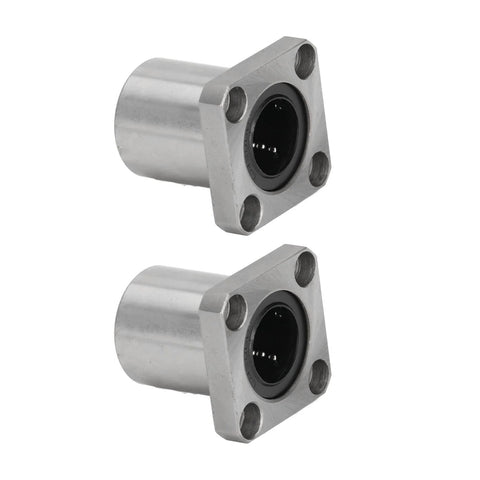 Square Flange Linear Ball Bearing Set LMK20UU 20Mm Bore, Also Available In 32Mm And 42Mm Bushing Diameters, Heavy Duty Linear Slide Bearing For Pro Level Precision CNC And Measuring Equipment, 2 Pack