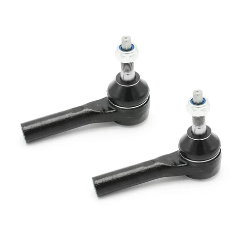 Two black metal front suspension control arms with ball joints