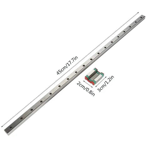 LML12B Miniature Linear Rail Guide 12mm Width Slide Block, 450mm length, 4-point contact design, for precision equipment and automation