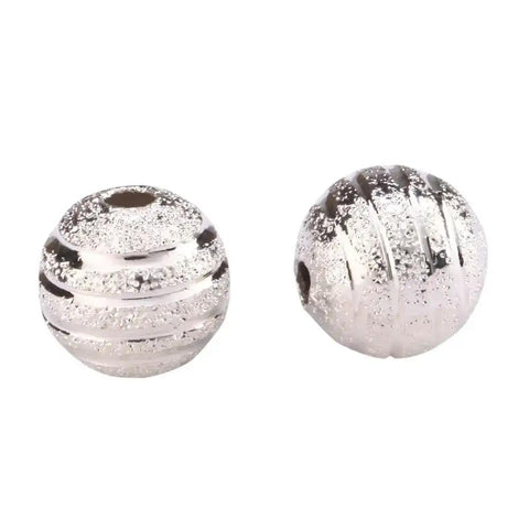 500 Pcs 4mm Sterling Silver Plated Brass Corrugated Round Bead Spacers For DIY Jewelry Making Tiny Beads Craft Supplies Set CF10-4