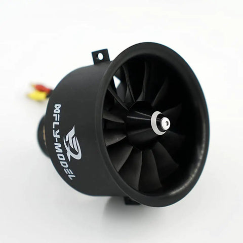 64mm 12 Blade EDF Ducted Fan With 4S 2840-KV3200 Brushless Outrunner Motor For RC Jet Aircraft Beefy High-Performance Model Jet Engine With CNC Laser Spinner Finish And Matte EDF Housing