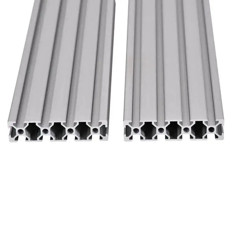 Two Pack 20 Series T Slot 2080 Aluminum Extrusion Profile 39.4 Inch European Standard Anodized Linear Rail For 3D Printers And CNC DIY Projects 1000 Millimeters Silver