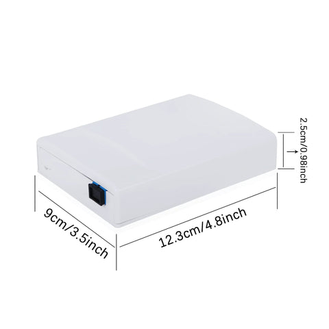 PNGKNYOCN 2-port fiber optic terminal junction box, white desktop panel for FTTH with SC/UPC connectors.