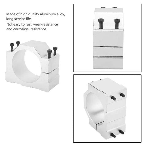 80mm Spindle Mount Bracket For CNC Machines And Spindle Motors Durable 80mm Motor Mount Base With Electroplated Finish CNC Clamp Shaft Holder Spindle Motor Base Support Heavy Duty Mount For Reliable Motion Control And Easy Setup