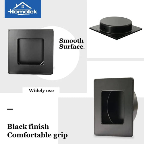 Square Recessed Sliding Closet Door Finger Pulls For Pocket Bypass And Barn Doors, 2-3/4 Inch Outer, Inner 2-1/8 Inch Diameter