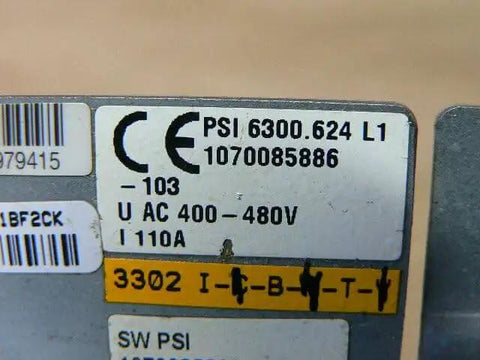 Label of Psi6000 Inverter 6300.624 L1 Single Unit Industrial AC Frequency Converter