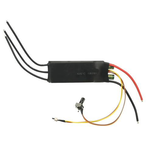 Beefy 1000W Brushless DC Motor Driver Kit 6-24V, 3-Phase BLDC Controller with Potentiometer and wires, top view.