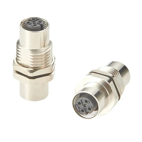 M12 A Coded 5 Pin Female To Female Coupler Panel Mount IP67 Shielded Bulkhead Circular Connector Socket for NMEA2000