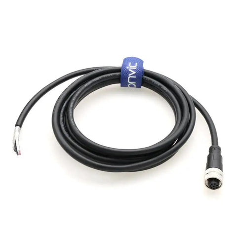 M12 Workhorse 6 Pin A Code Female Open End Sensor Cable with Waterproof Shielded Plug for Industrial Equipment, 2m