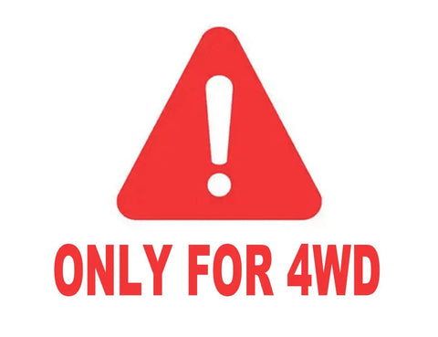 Red warning triangle with exclamation point, text 'ONLY FOR 4WD', related to Front Wheel Bearing Hub Assembly For 2004 2005 Ford F150 Four Wheel Drive 6 Lug ABS Cable Compatible With Heritage Hub Bearing 515046 7990301 BR930455 SP550212