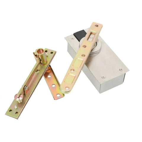 Beefy Heavy Duty Pivot Hinges With Hidden Hardware For Wood Doors Bookcase And Secret Doors, 661 Lb Load Capacity, shown in parts