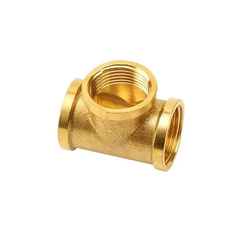 Brass Pipe Fittings Three Piece NPS Female Tee Three Quarter Inch By Three Quarter Inch By Three Quarter Inch Forged Tube Fittings