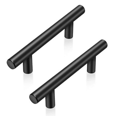 30 Pack 5 Inch Cabinet Handles Matte Black Stainless Steel Drawer Pulls For Kitchen Cabinets With 3 Inch Hole Centers