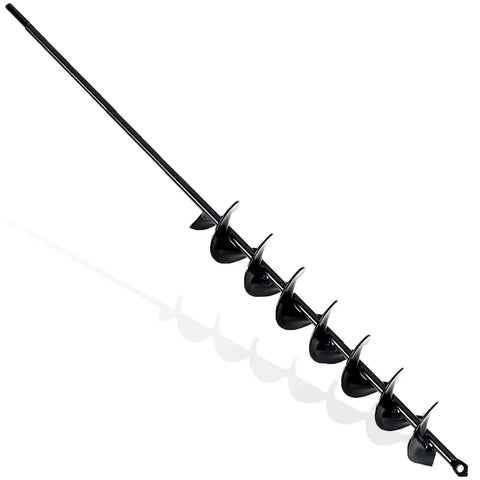 32 Inch Long Handle Garden Auger Drill Bit For Planting Workhorse With Three Eighth Inch Hex Drive Easy Planter Side View