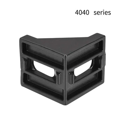 Heavy Duty Inside Corner Bracket Gusset for 4040 Aluminum Extrusion, 40x40mm in black, shown in front view for DIY reinforcement projects