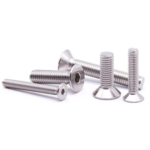 Beefy Flat Head Socket Cap Screws M6 x 12mm Countersunk, DIN7991, 304 Stainless Steel 18-8, Allen Hex Drive, 25 Pack