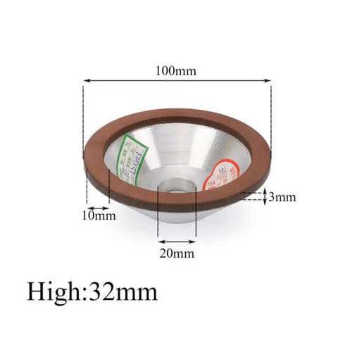 Diamond Grinding Wheel Resin Bond Circle Sharpener For Carbide Metal And Tungsten Steel 100mm side view