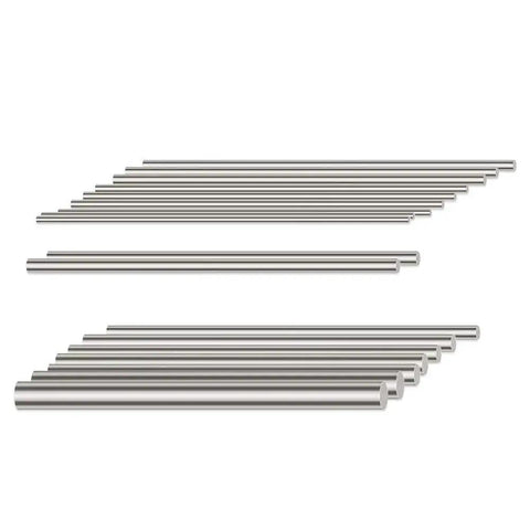 Sturdy Stainless Steel Solid Round Lathe Bar Stock Set for DIY Craft Projects with 18 Pcs Assorted Diameters, 100mm Length, Rust Resistant