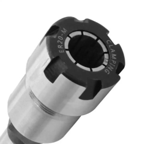 Close-up of Half Inch Shank ER20 Router Collet Extension Rod, 1/2in shank, ideal for CNC milling, woodworking, with ER20 spring collet