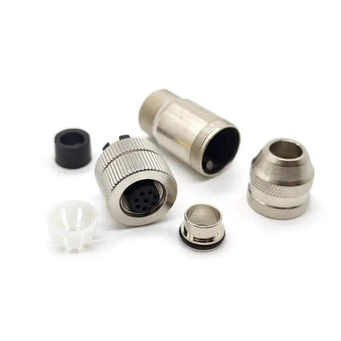 M12 8 Pin Female Connector Pro Grade A Coding Shielded Metal Shell Circular Sensor Field Assembly IP67 straight type adapter parts.