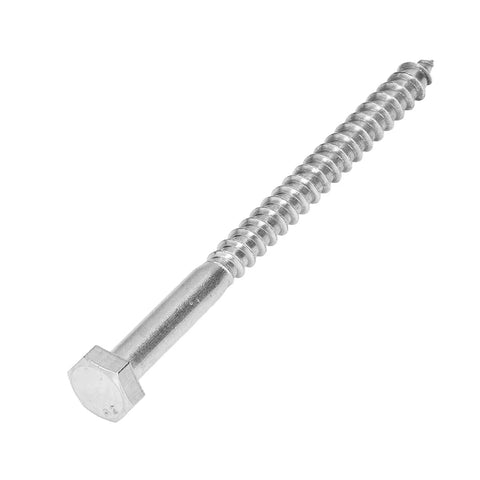 Heavy Duty 304 Stainless Steel Half Thread Hex Lag Screw Self Tapping Wood Screw for Carpentry and Wooden Structures A2 70 M6x80mm