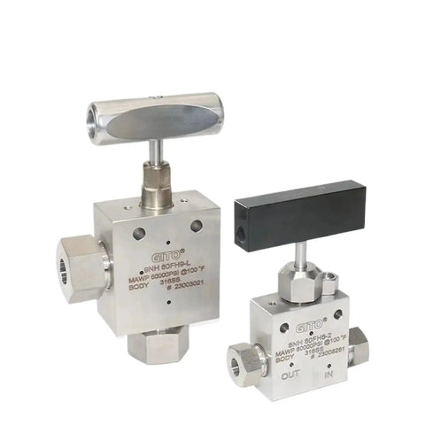 Needle Valves for Medium and High Pressure Hydrogen for Hydraulics, Pneumatics and Plumbing, Stainless Steel 2-Pack