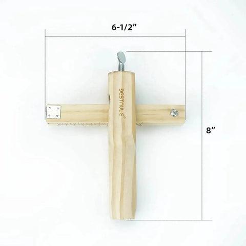 Adjustable Leather Strap Cutter With 3 Blades For DIY Leatherwork, Wooden Construction That Will Not Bend, top view dimensions