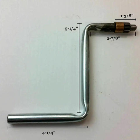 Truck Camper Crank Handle Replacement For Slide In Campers With 4.25 Inch Handle Length, 5.25 Inch Elbow, 10 Tooth Gear