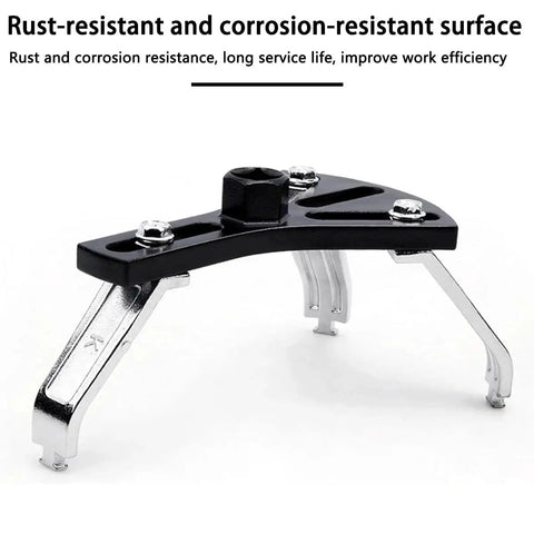Universal Fuel Pump Lock Ring Removal And Reinstall Tool with adjustable arms and Cr-Mo steel for auto repair and gas tank service.