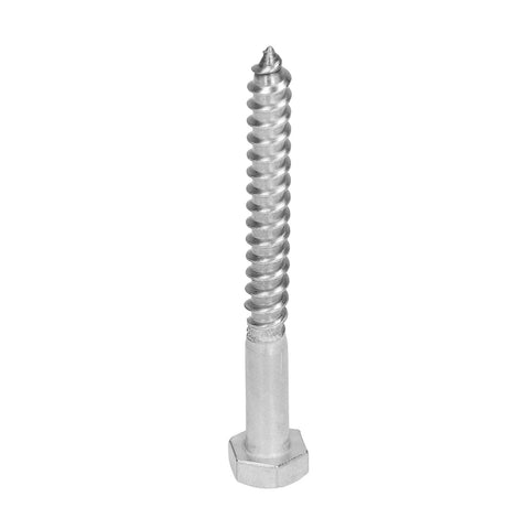 Stainless Steel Half Thread Hex Lag Screws Set, Self-Tapping Wood Screws In A2-70 High Hardness, single screw view