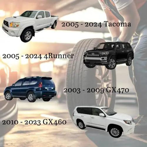 2005-2024 Toyota Tacoma, 4Runner and 2003-2023 Lexus GX460, GX470 models shown, compatible with 2 Piece Front Wheel Bearing O Ring Set