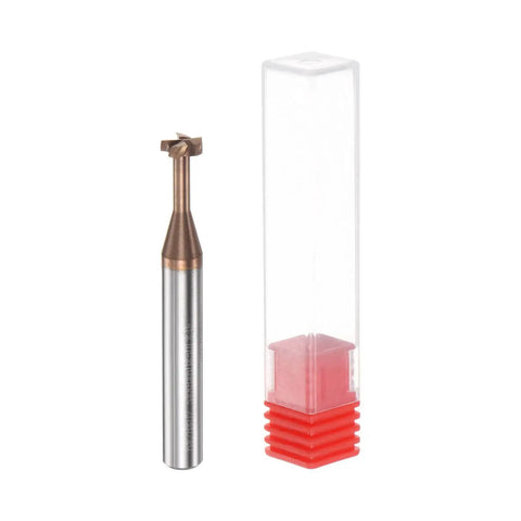 T Slot End Mill Milling Cutter For Stainless Steel Alloy 6mm Diameter 2mm Cutting Depth 6mm Shank 4 Flutes Solid Carbide Titanium Coated