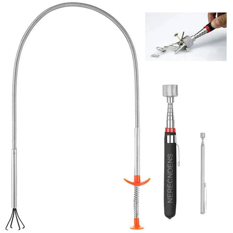 3 Pack Extendable Magnetic Telescoping Pick Up Tools Set With Flexible 36 Inch Grabber Claw And Four Claws For Quick Retrieval Of Metal Parts Long Reach Bendable Curve Grabber Tool Kit Perfect For Auto Shop And Home Garage Repairs