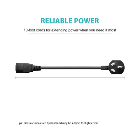 10ft Universal 3 Prong Treadmill Power Cord Replacement for Treadmills and Ellipticals Including BowFlex Sole Goplus Walking Pad