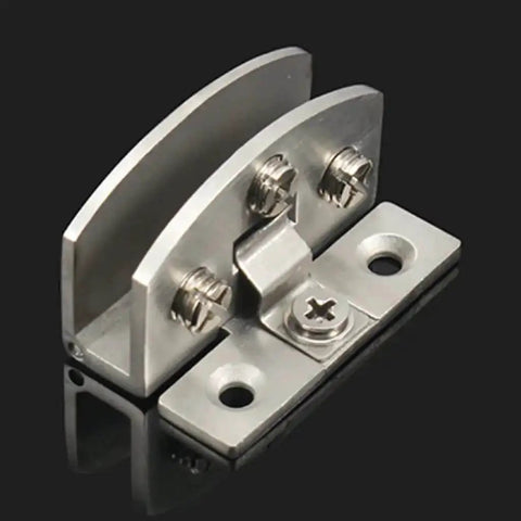 No Drill Glass Door Hinge Clip For Cabinets And Display Cases Zinc Alloy Hardware Self Clamping U Design