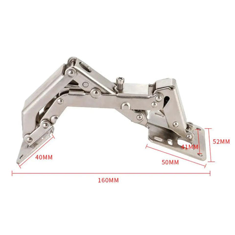 175 Degree Frameless Cabinet Hinges With Soft Close, Hydraulic Adjustable Mount, full cover, heavy duty steel, side view