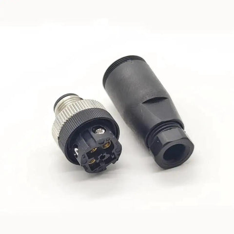 M12 4 Pin A Code Circular Connector IP67 Sensor Ready Field Wireable Straight Type 250V 4A AC DC Adapter For PG7 Pack Of 2