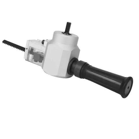 Dual Head Sheet Nibbler Metal Cutter For Drill Power Nibbler Tool side view with handle and blade attachment