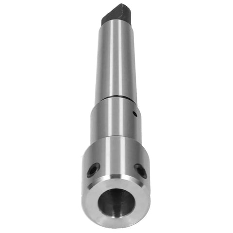Annular Cutters Arbor MT3 Morse Taper To Three Quarters Inch Weldon Shank Drill Press Extension Arbor, metal, side view