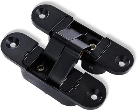 3D Adjustable Invisible Door Hinge Cross Zinc Alloy Concealed Hinge 180 Degree for doors, cabinets, and furniture