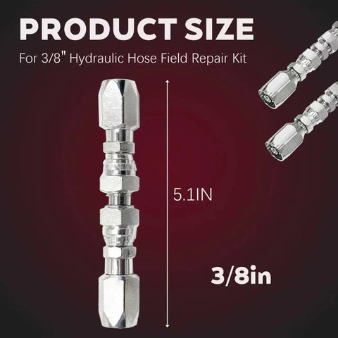 Hydraulic hose repair fittings, 3/8-inch inner diameter, chrome metal, Amazon 2-pack