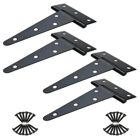 8 Inch T Strap Hinges Heavy Duty Tee Hinge For Shed Doors Gates Yard Fences Barn Doors Galvanized Rustproof Iron 4 Pack With 28 Screws