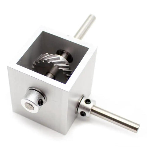 Right Angle Worm Gearbox 1 To 2 Turbine Transmission Reducer With 6mm Shaft, 90 Degree Drive, Aluminum Alloy Housing And 42CrMo Steel Worm Gears