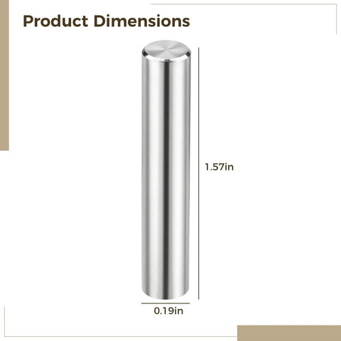 3 mm diameter hardened steel dowel pin, 1.57in height, 0.19in width, precision alignment in engineering projects, heavy duty