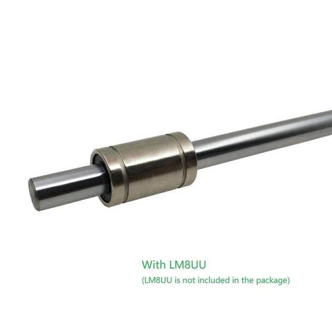 ReliaBot 2-pack linear motion rod shaft, 8 mm x 600 mm, chrome-plated steel (LM8UU not included)